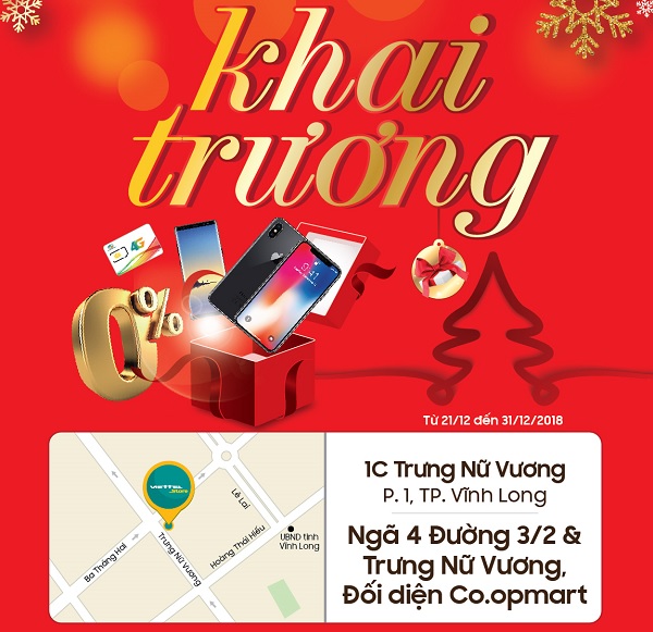 Mừng khai trương siêu thị Viettel Đà Nẵng tại Vĩnh Long, mua smartphone giảm đến 4,5 triệu