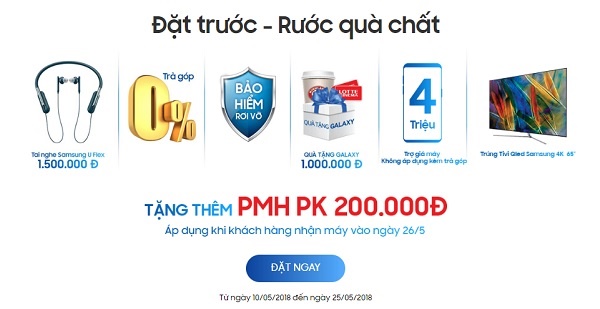 Đặt trước Galaxy A6/A6+ tại Viettel Store để nhận ngay bộ quà tặng cực giá trị Đặt trước Galaxy A6/A6+ tại Viettel Store để nhận ngay bộ quà tặng cực giá trị