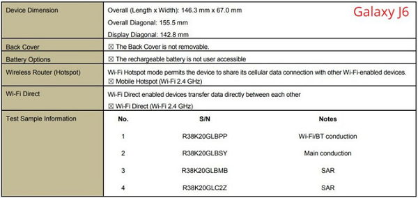 Cấu hình Galaxy J6