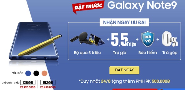Giá Galaxy Note 9 cùng bộ quà khủng tại Viettel Store
