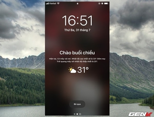 Cách hiển thị thời tiết lên màn hình khóa iPhone chạy iOS 12