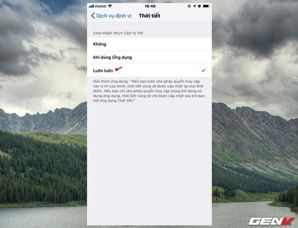 Cách hiển thị thời tiết lên màn hình khóa iPhone chạy iOS 12