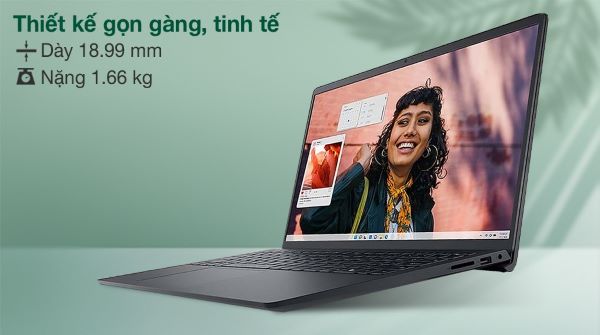 Dell Inspiron 15 3530 có kích thước gọn nhẹ và trọng lượng chỉ 1.66kg