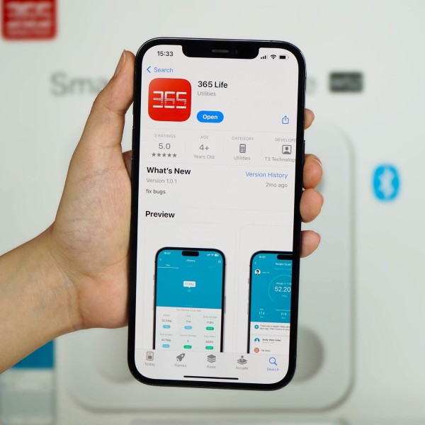 Cân được tích hợp Bluetooth để kết nối với ứng dụng 365 Life