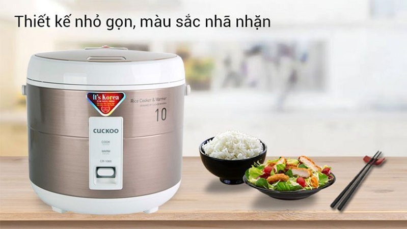 Nồi cơm điện Cuckoo CR-1065/MTBRVNCV mang đến một vẻ ngoài nhỏ gọn