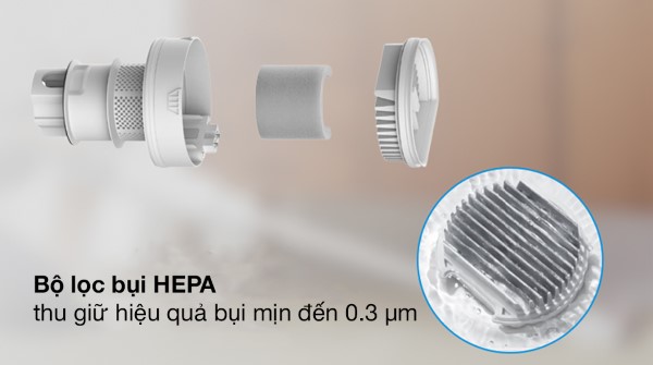 Hệ thống lọc 3 lớp hiện đại với màng lọc HEPA