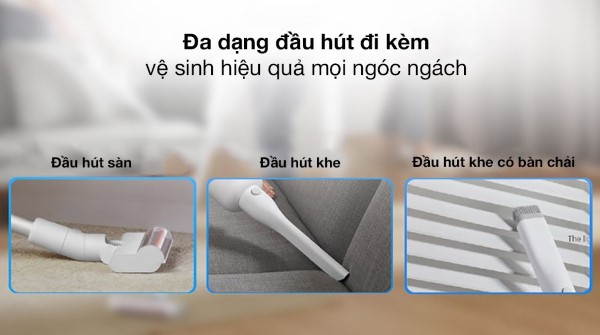 Sử dụng đầu hút phù hợp với nhu cầu vệ sinh.