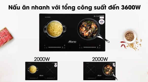 àm nóng nhanh với 3600W .