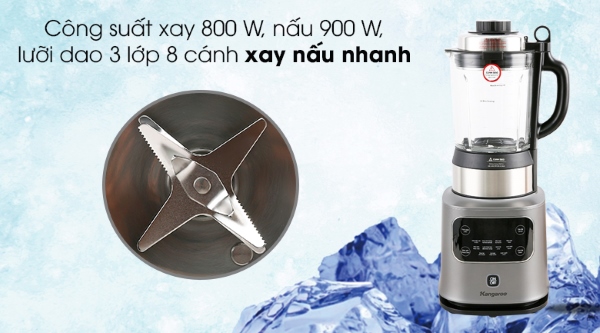 Máy được trang bị công suất xay 800W cùng 8 lưỡi dao Inox 304