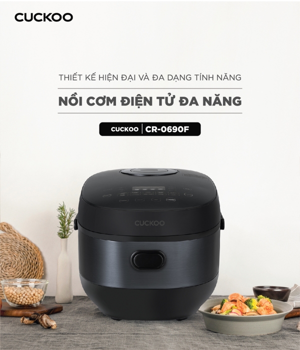 Nồi cơm điện tử Cuckoo CR-0690F thiết kế tiện dụng 