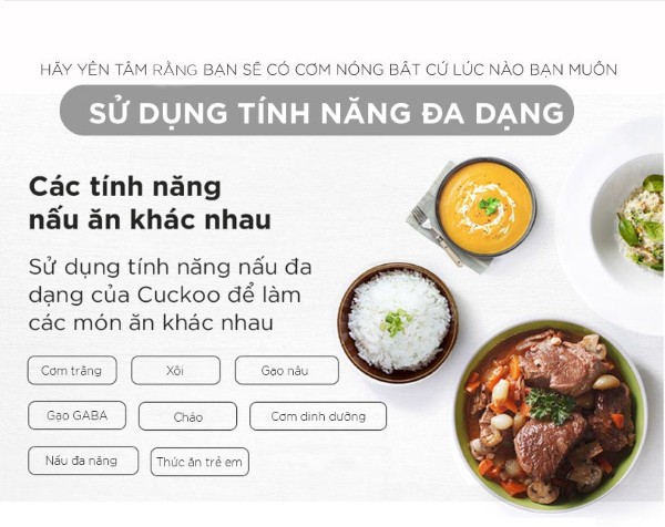 Chọn chế độ nấu phù hợp