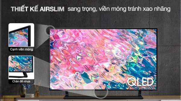 Smart TV Samsung QLED 50 inch QA50Q60BAKXXV thiết kế màn hình không viền