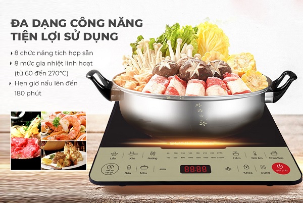 Chức năng nấu và hẹn giờ đa dạng