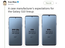 Hé lộ kích cỡ màn hình Galaxy S10, Galaxy S10 Plus, Galaxy S10 Lite cùng các thông số ấn tượng
